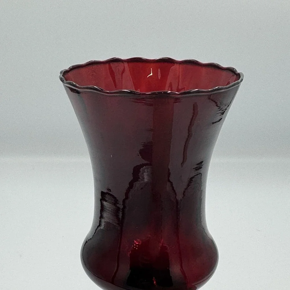 VTG Ruby Red Glass Tulip Shade 5